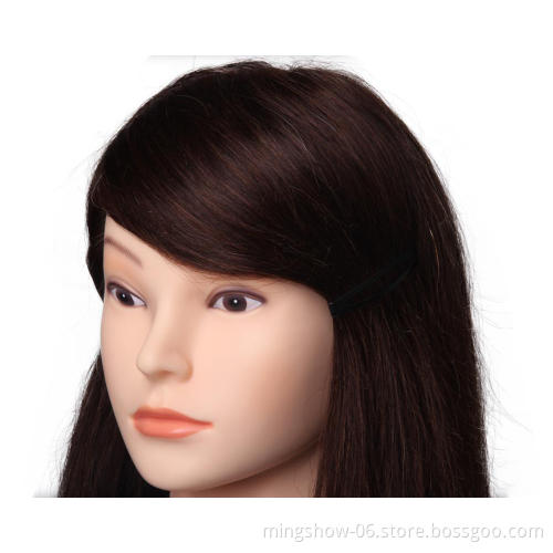 Competition training mannequin human hair head 16 brown color